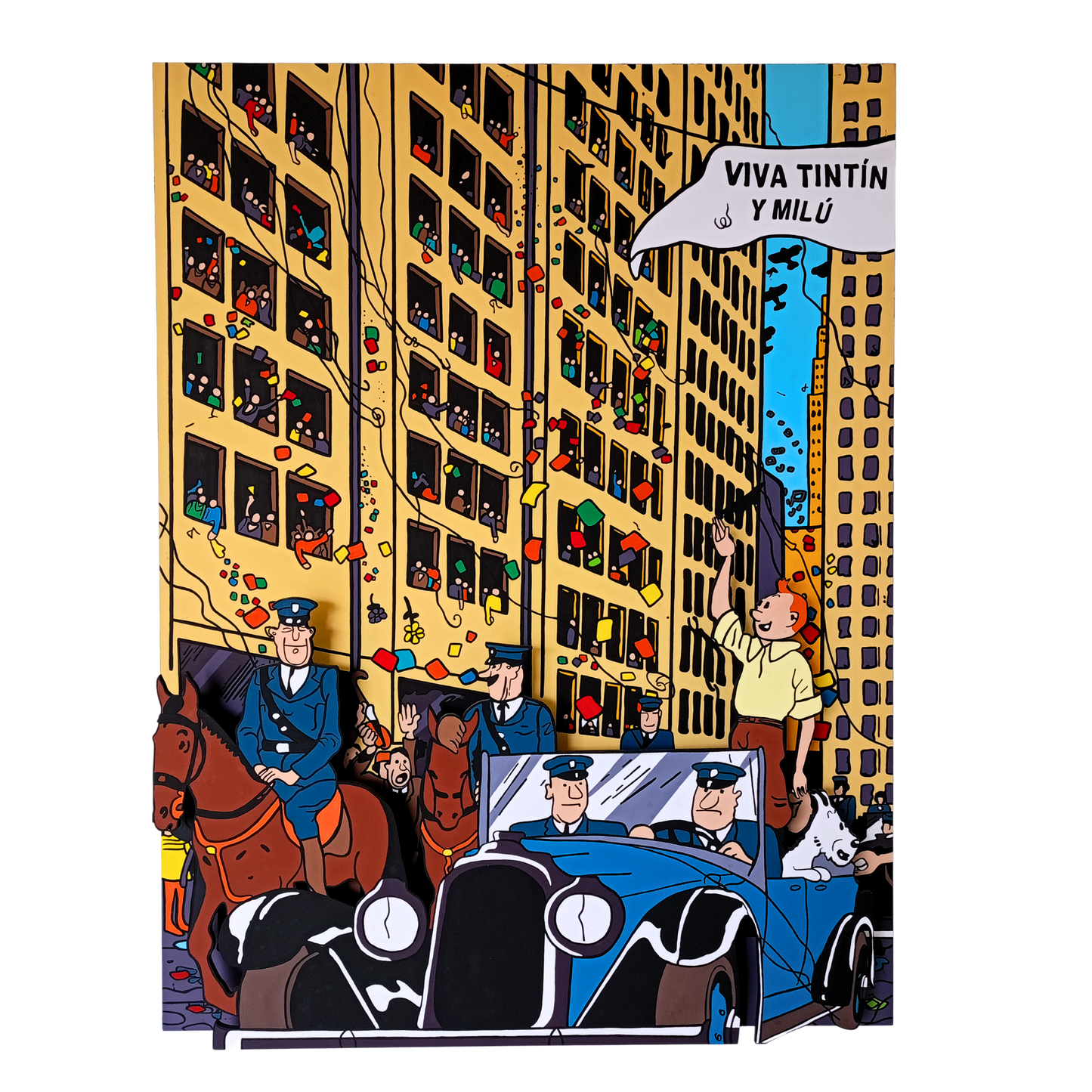 Tintín y Milú llegando a Nueva York