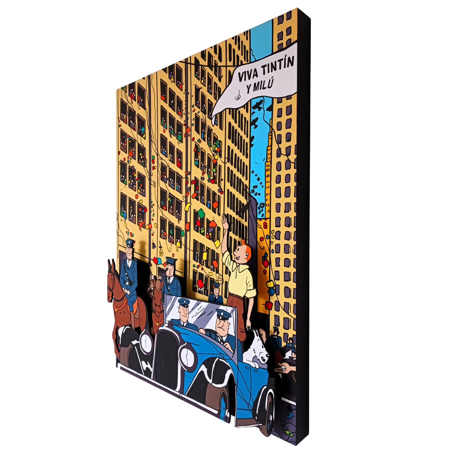 Tintín y Milú llegando a Nueva York