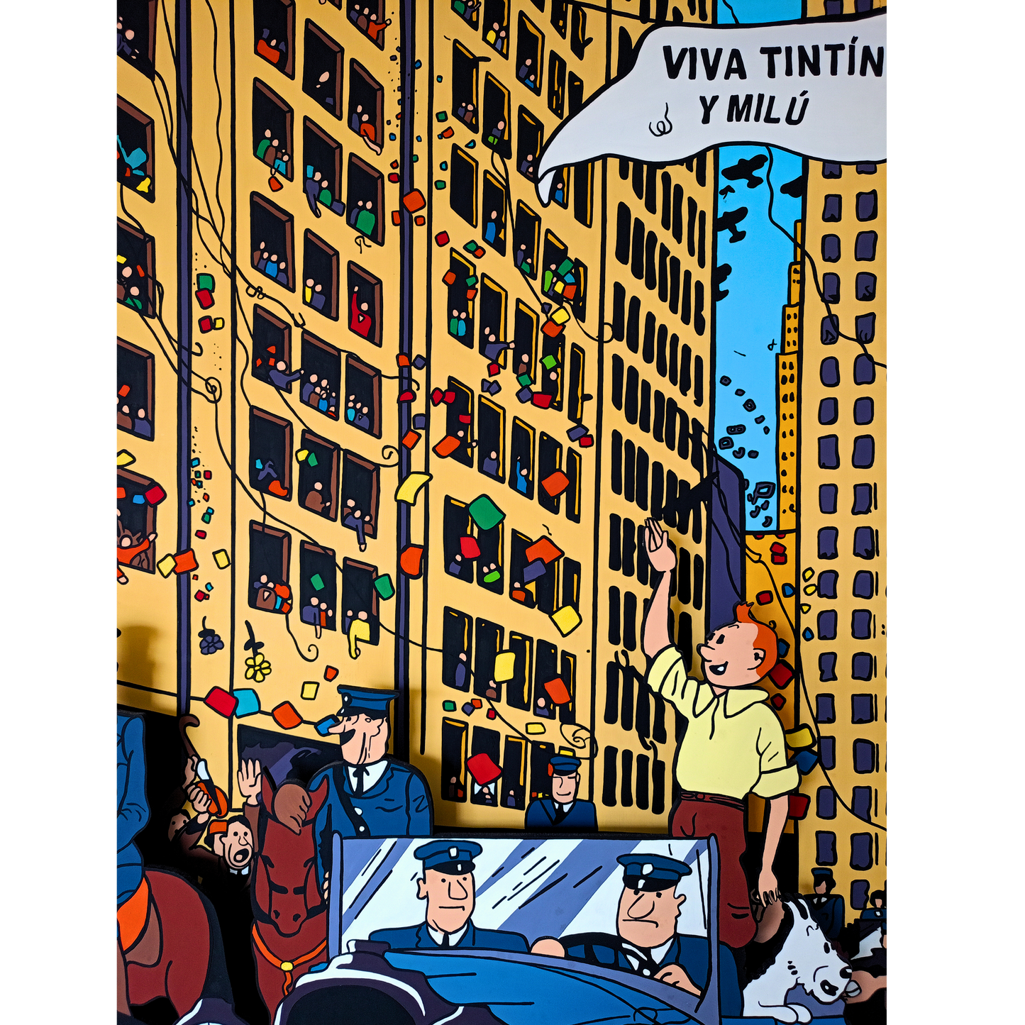 Tintín y Milú llegando a Nueva York